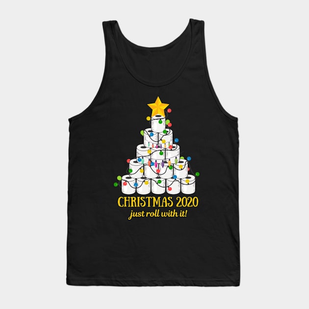 2020 Funny Quarantine Christmas Toilet Paper Tree Gifts Shirt Funny Christmas Lights Gifts Tank Top by Krysta Clothing